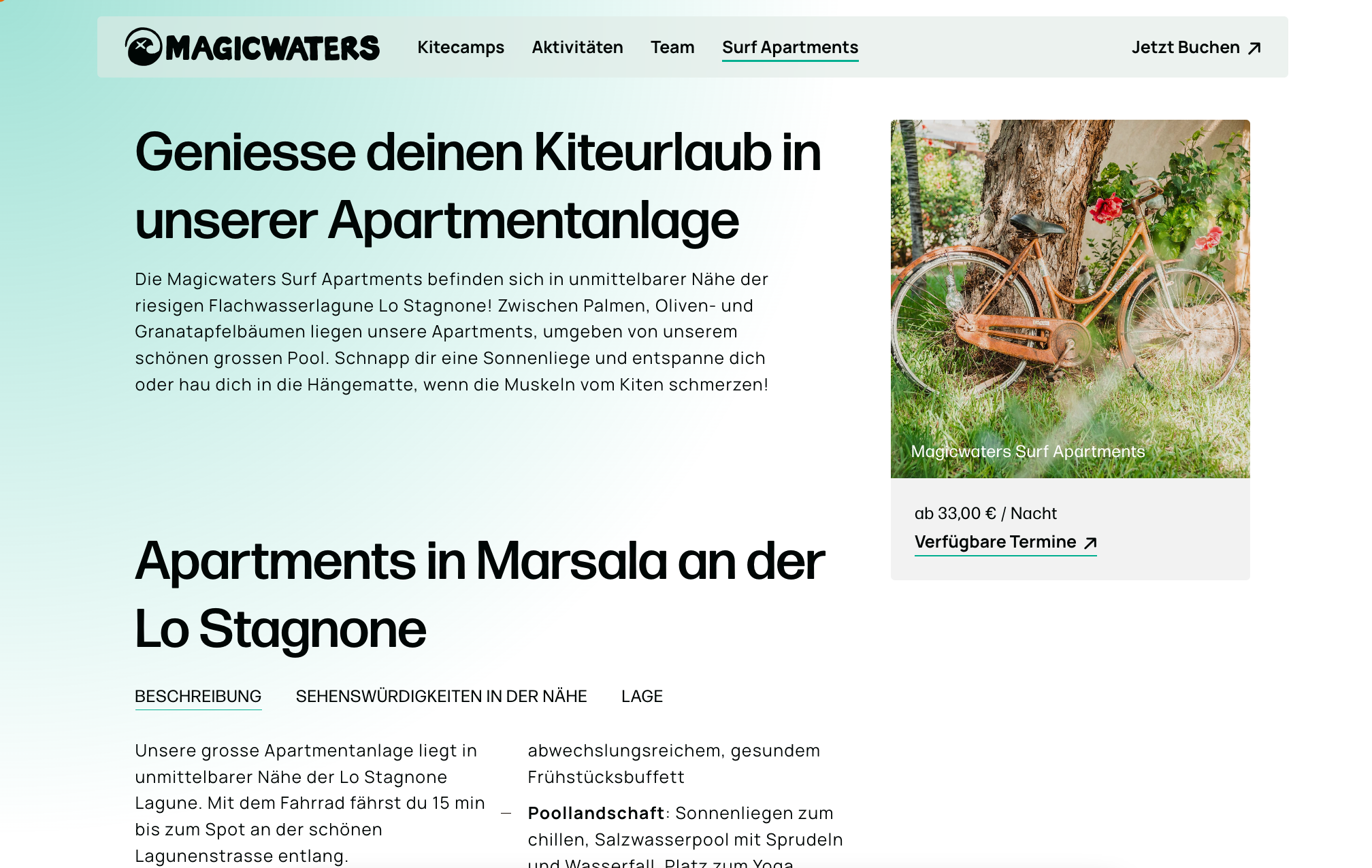 Beispiele Website Tourbuchung / Creative Studio funkhaus für Websites & Branding / UI & UX Design