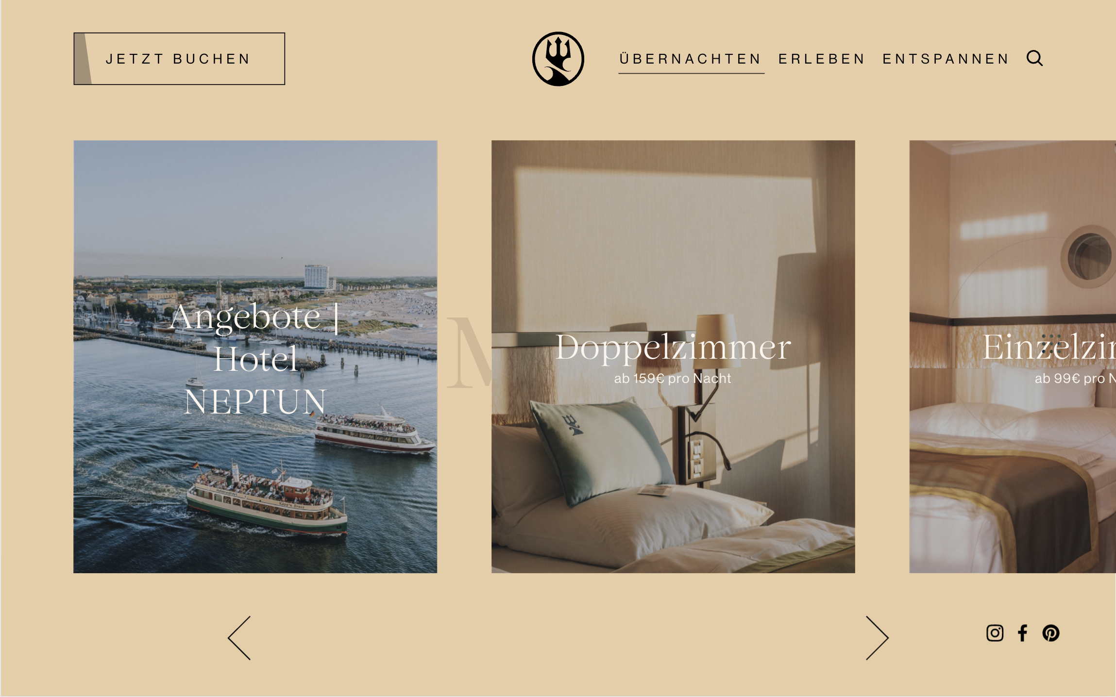 Preisgekröntes Screen Design für ein Hotel