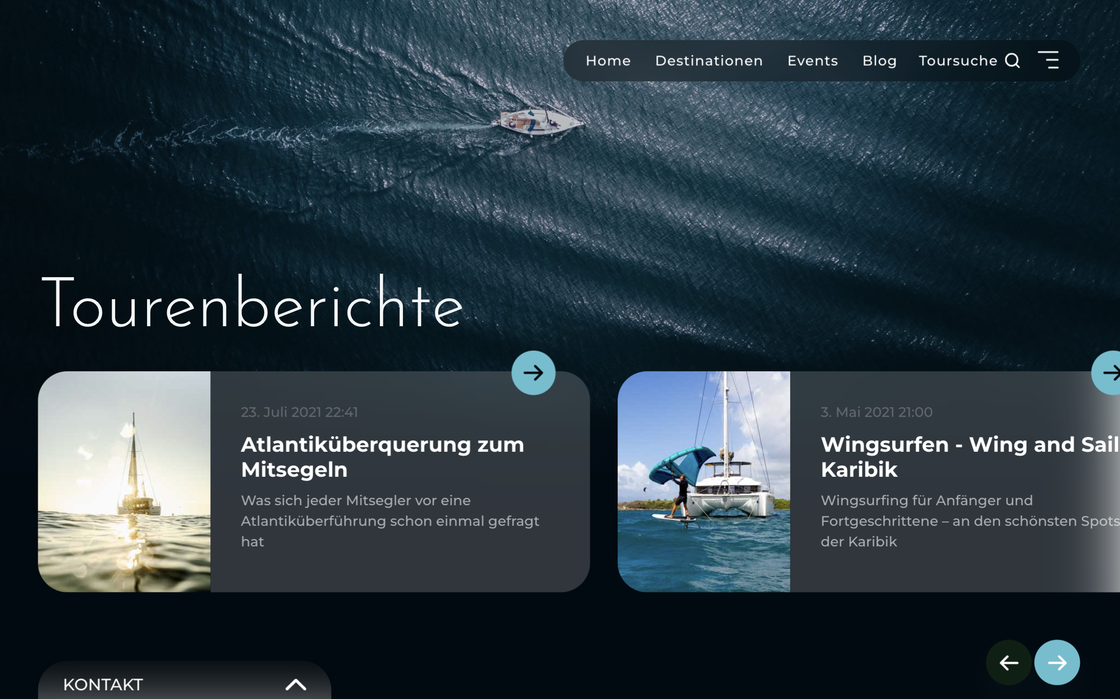Beispiele Website Tourbuchung / Creative Studio funkhaus für Websites & Branding / UI & UX Design